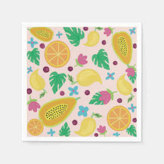 fruits and floral napkin