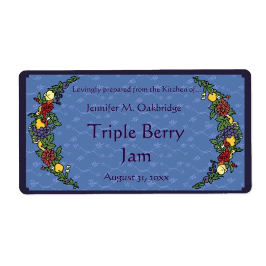 Fruits and Flowers Canning Jar Shipping Label