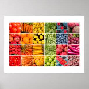 Fruits and Vegetables Collage Poster