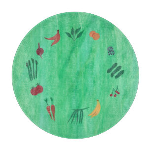 Fruits and Vegetables Glass Cutting Board