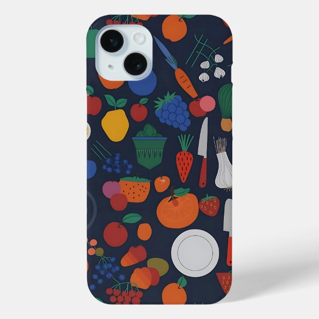 Fruits and Vegetables Kitchen Theme Phone Case (Back)