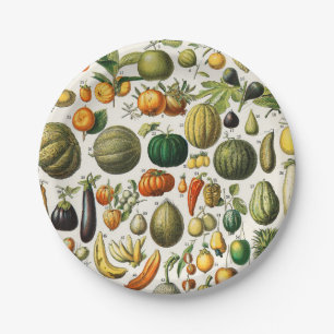 Fruits and Vegetables Paper Plate