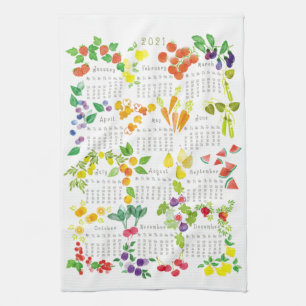 Fruits and Veggies - Calendar 2021 Tea Towel