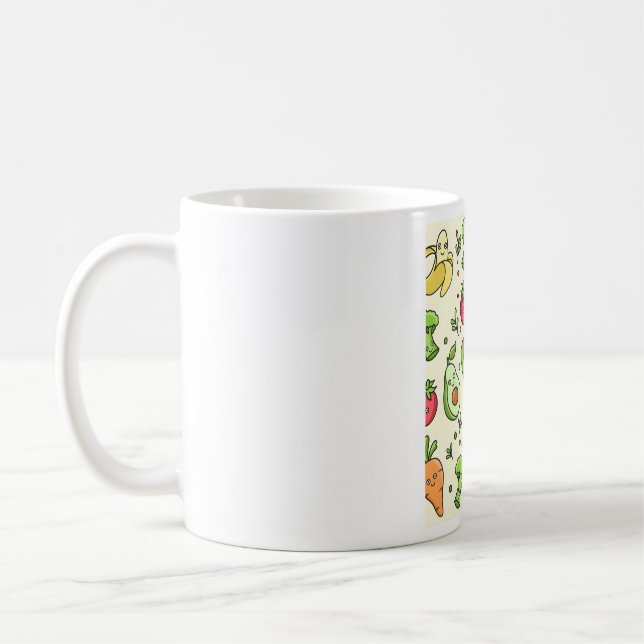 Fruits and Veggies Pattern  Coffee Mug (Left)