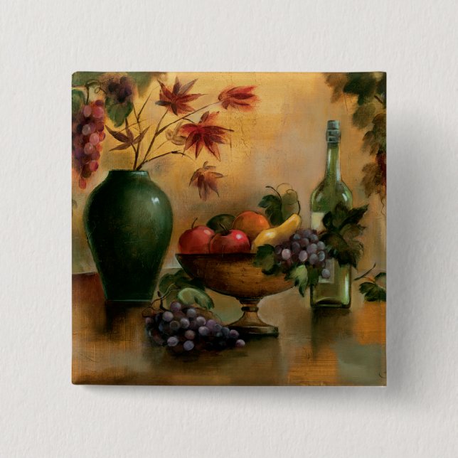 Fruits and Wine with Autumn Hues 15 Cm Square Badge (Front)