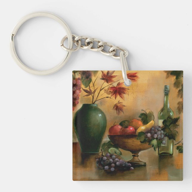 Fruits and Wine with Autumn Hues Key Ring (Front)