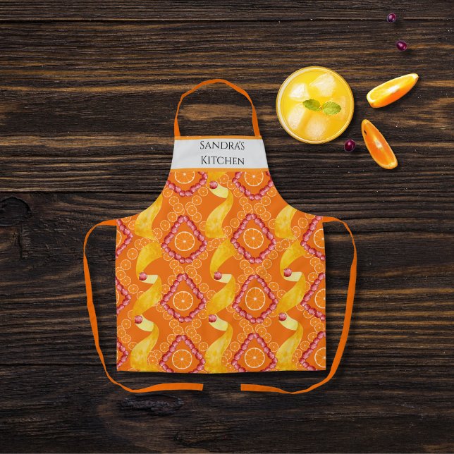 Fruits and Zest Orange Personalised Apron (Creator Uploaded)