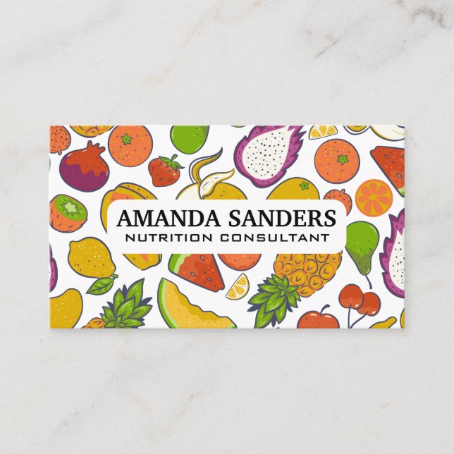 Fruits Background | Nutrition Business Card (Front)