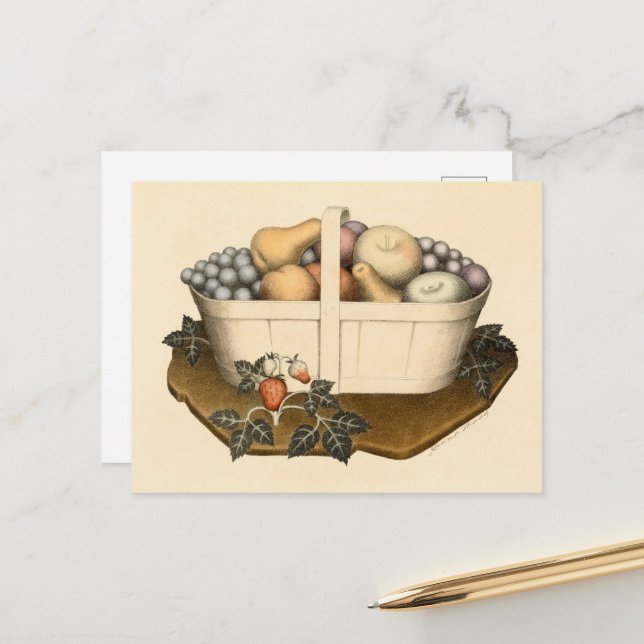 Fruits by Grant Wood Holiday Postcard (Front/Back In Situ)