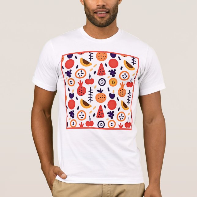 Fruits Colourful Pattern Art T-Shirt (Front)