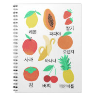 Fruits Flash Cards Korean Fruity Fun Food Art 