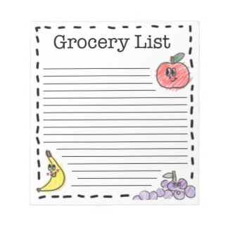 Fruits Grocery List Notepad