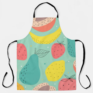Fruits hand-drawn, decorative seamless pattern. apron
