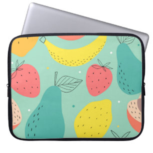 Fruits hand-drawn, decorative seamless pattern. laptop sleeve