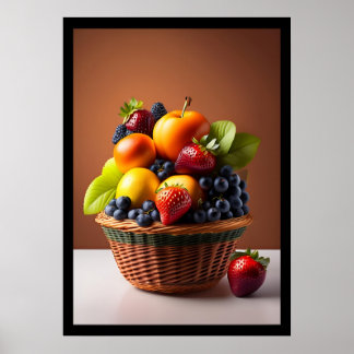 Fruits In A Basket Poster