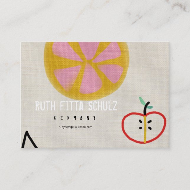 Fruits Juicy Sweet Orange Apple Business Card (Front)