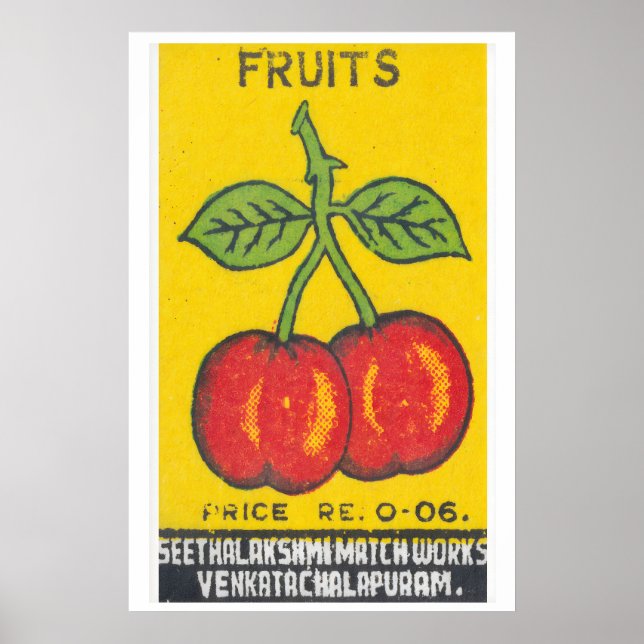 Fruits - Matchbox Print - Aesthetic Wall Art (Front)