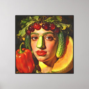 Fruits of Expression – A Surreal Portrait Canvas Print