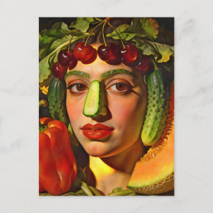 Fruits of Expression – A Surreal Portrait Holiday Postcard