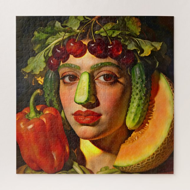 Fruits of Expression – A Surreal Portrait Jigsaw Puzzle (Vertical)