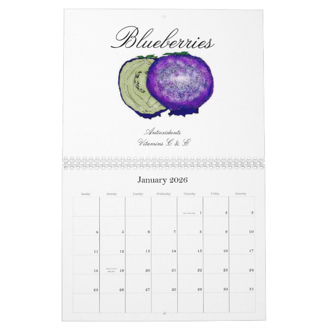 Fruits of Health (healthy tips included) Calendar (Jan 2026)