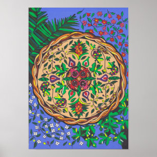 Fruits of Israel Mandala Poster