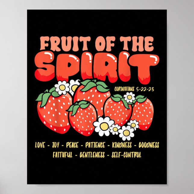 Fruits Of The Spirit Christian Faith Bible Verse J Poster (Front)