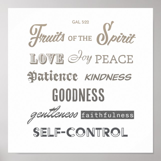 Fruits of the Spirit Throw Poster (Front)