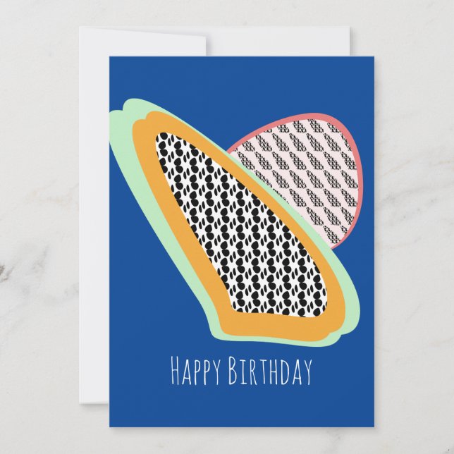Fruits Papaya Dragonfruit Happy Birthday Card (Front)