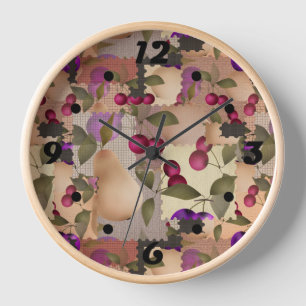Fruits, patchwork clock