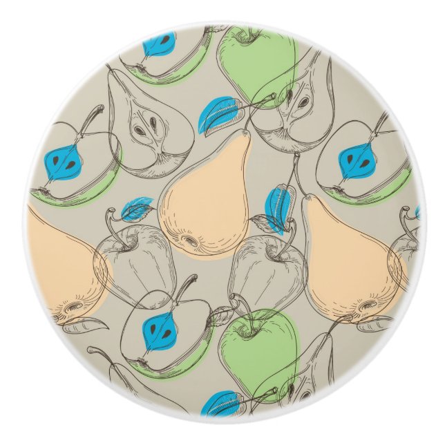 Fruits pattern ceramic knob (Front)