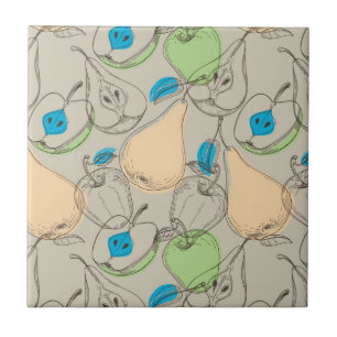 Fruits pattern ceramic tile