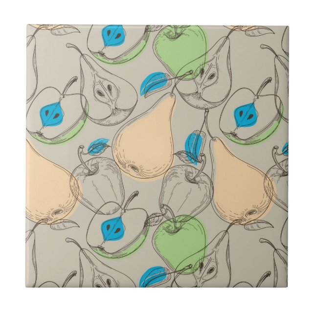 Fruits pattern ceramic tile (Front)