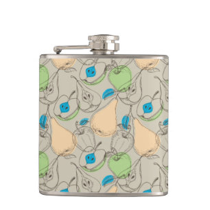 Fruits pattern hip flask