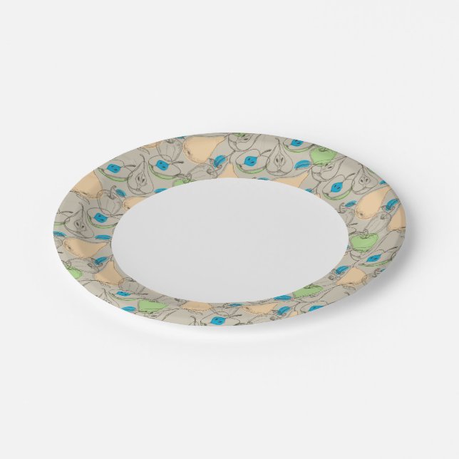 Fruits pattern paper plate (Angled)