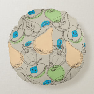 Fruits pattern round cushion
