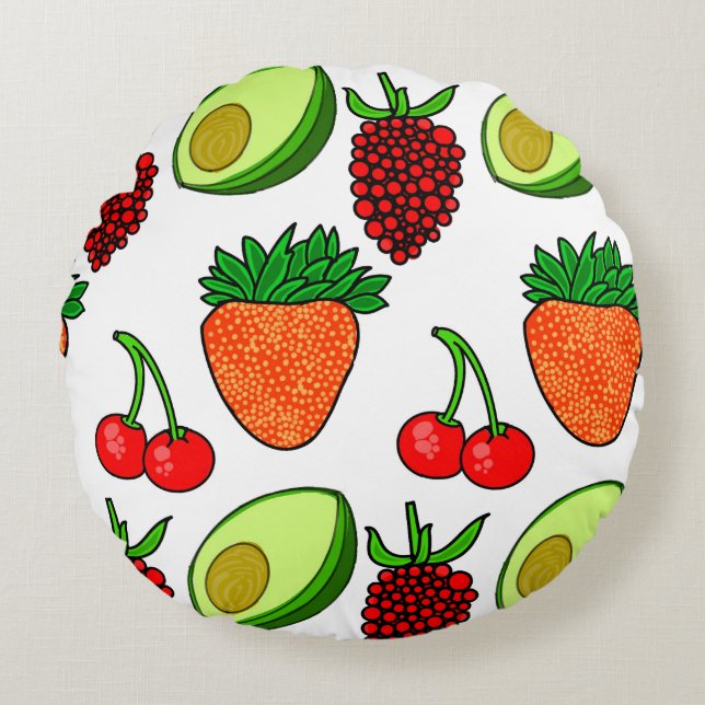fruits pattern  round cushion (Front)