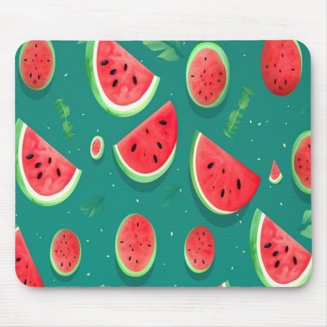 Fruits pattern with watermelon mouse pad (Front)