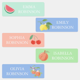 Fruits School Preschool Daycare Waterproof Label