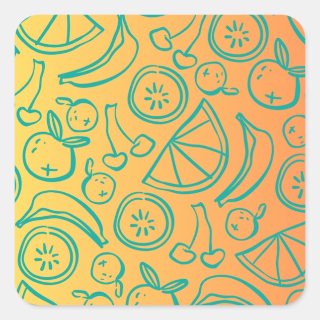 Fruits Square Sticker (Front)