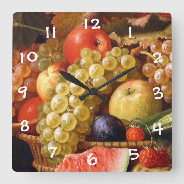 Fruits Square Wall Clock (Front)