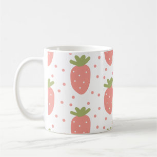 Fruits strawberries background coffee mug