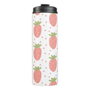 Fruits strawberries background thermal tumbler