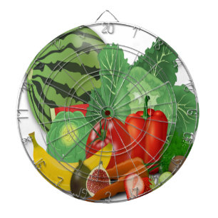 fruits vegetables artichoke banana dartboard