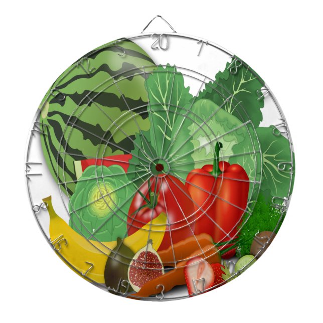 fruits vegetables artichoke banana dartboard (Front)