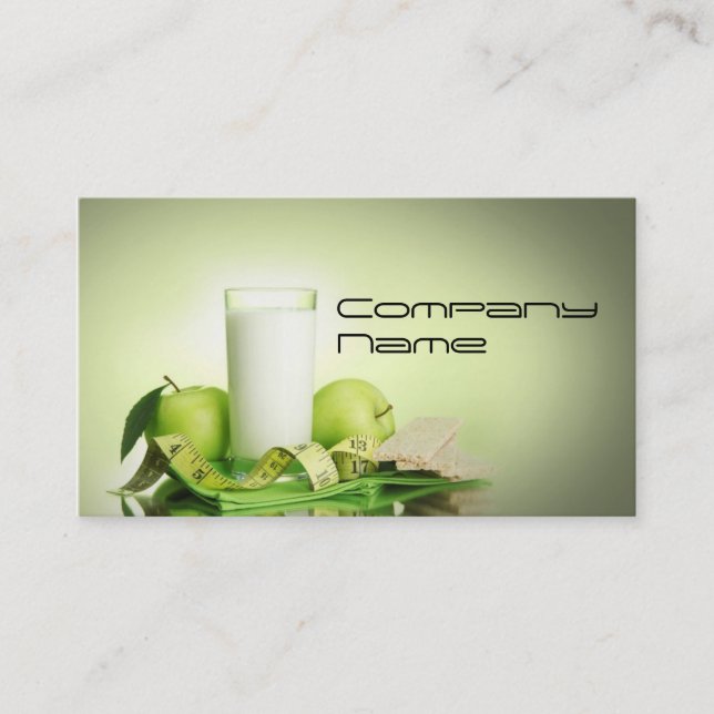 Fruits Vegetables Healthy Life Vegetarian Green Business Card (Front)