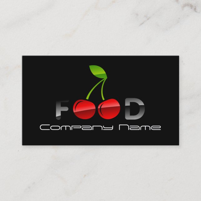 Fruits Vegetables Nutritionist Red Cherry Berry Business Card (Front)