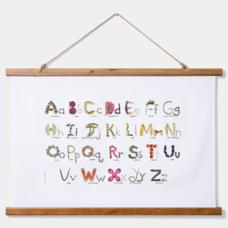 Fruits & Veggies Alphabet Kids Wall Decor Hanging Tapestry