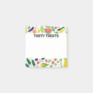 Fruits & Veggies Food CUSTOM Monogram Personalised Post-it Notes