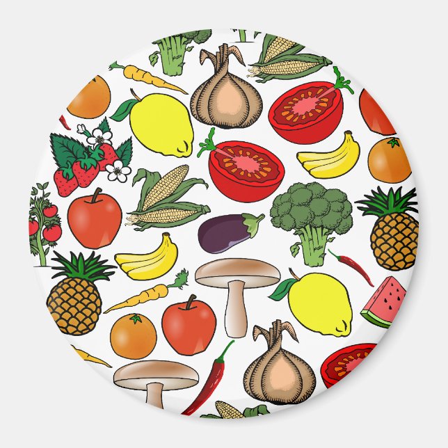 Fruits & Veggies magnet, large Magnet (Front)